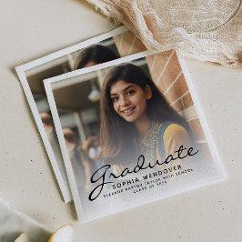 Guardanapo De Papel festa de formatura de Fotografias de Script Preto