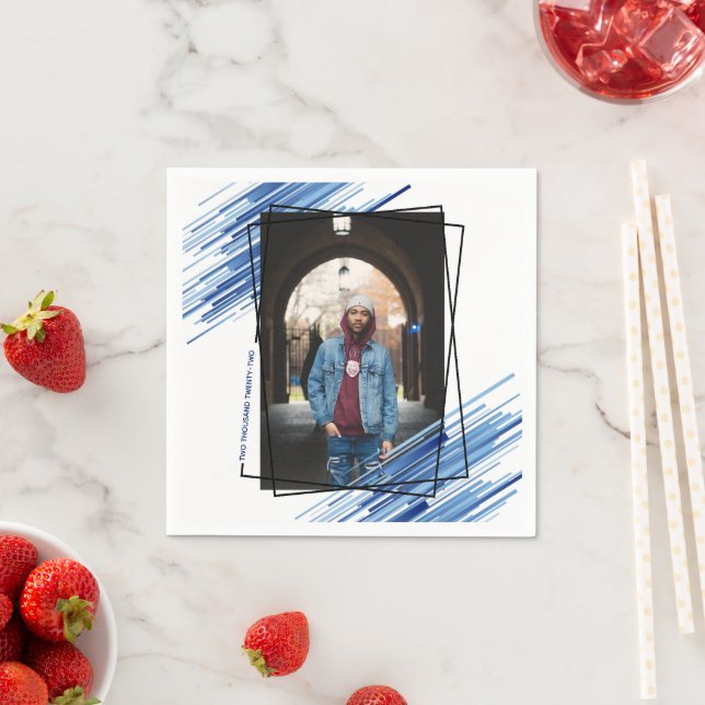 Guardanapo De Papel Festa de formatura de Fotografias do Abstrato Azul (Insitu)