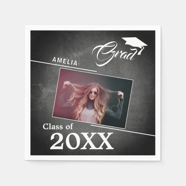 Guardanapo De Papel Festa de formatura de Fotografias do Formando Mode (Frente)