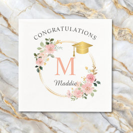 Guardanapo De Papel Festa de formatura de Meninas Rosa Personalizadas