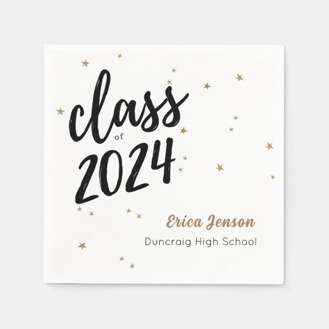 Guardanapo De Papel Festa de formatura de Nome Personalizado da Estrel (Frente)