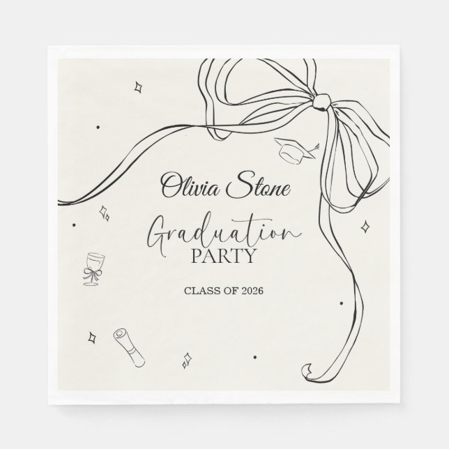 Guardanapo De Papel Festa de Formatura de Seniores Estilo Doodle Desen (Frente)