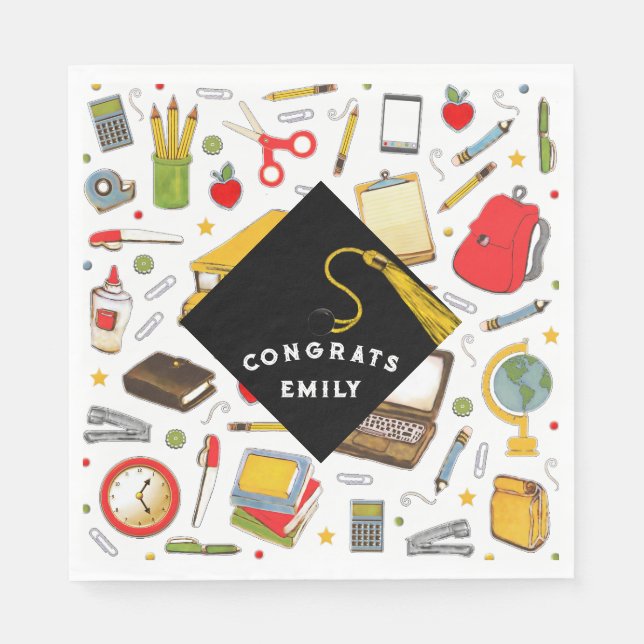 Guardanapo De Papel Festa de formatura do professor (Frente)