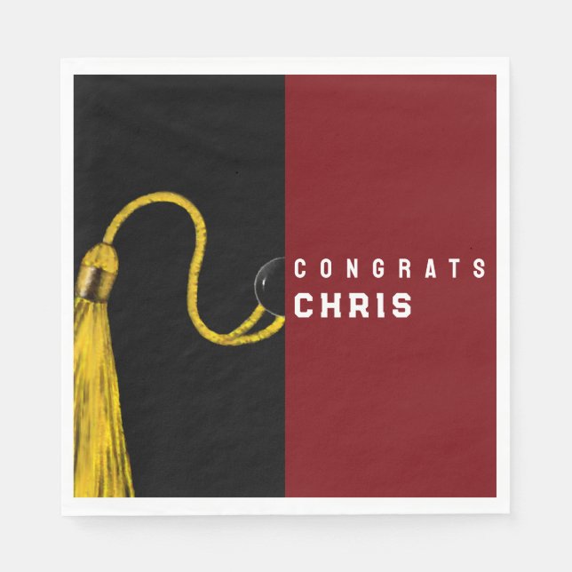 Guardanapo De Papel Festa de formatura Maroon Napkins (Frente)