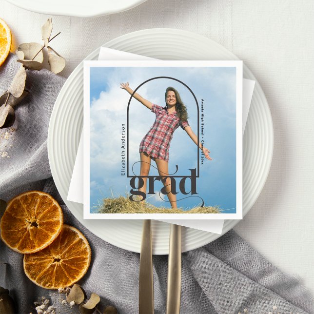 Guardanapo De Papel Festa de Formatura Moderna Fotografia Tipografia P (Criador carregado)