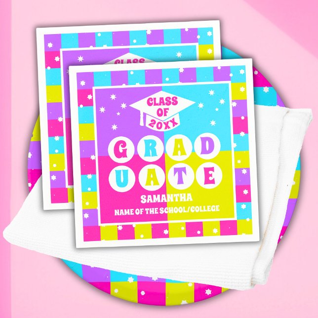 Guardanapo De Papel Festa de formatura Neon Retroativa (Criador carregado)