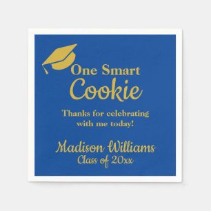 Guardanapo De Papel Festa de Formatura One Smart Cookie Azul Dourado P
