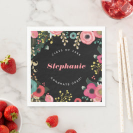 Guardanapo De Papel Festa de formatura Personalizada Floral Moderna