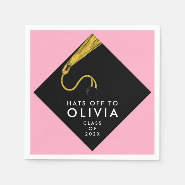 Guardanapo De Papel Festa de formatura Rosa Napkins (Frente)