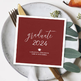 Guardanapo De Papel Festa de formatura Simples Burgundy 2024
