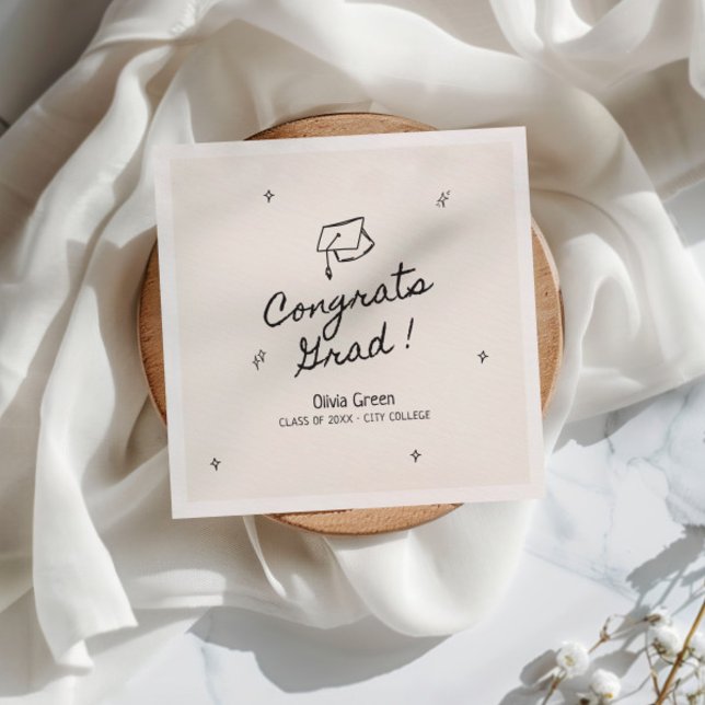 Guardanapo De Papel Festa de formatura Whimsical Desenhada À Mão (Criador carregado)