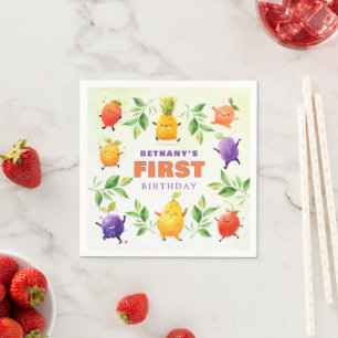Guardanapo De Papel Festa de Fruta de dança em 1º primeiro aniversario