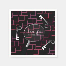 Guardanapo De Papel Festa de Fuga Maze Keys Fornece Napkins