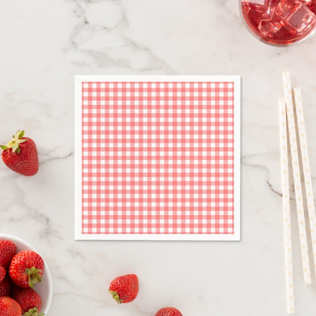 Guardanapo De Papel Festa de Gingham de Morango (Insitu)