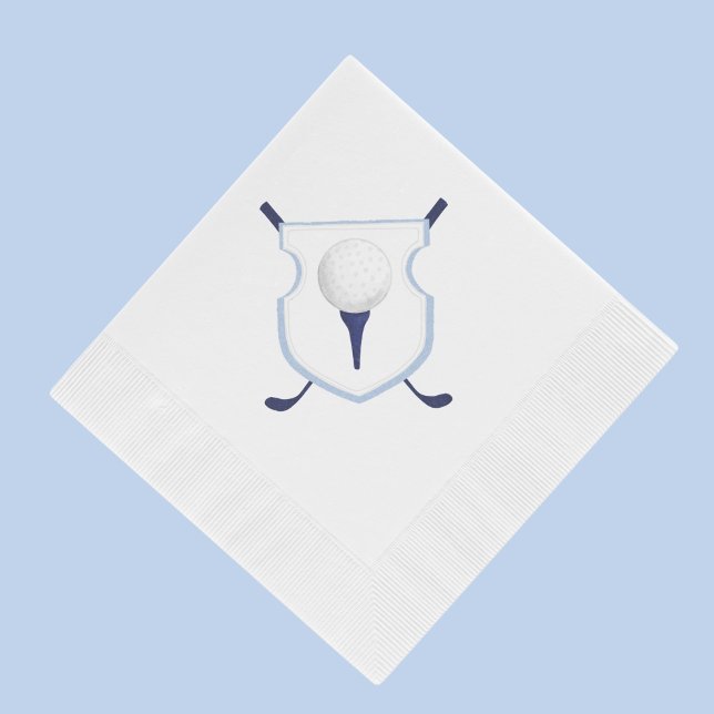 Guardanapo De Papel Festa de Golfe Azul e Branco, Festa de Golfe com C (Criador carregado)