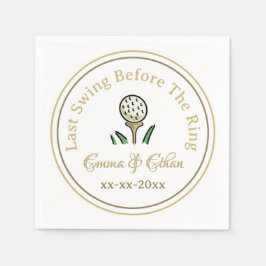 Guardanapo De Papel Festa de Golfe de Pré-Casamento Branca Dourada