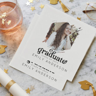Guardanapo De Papel Festa de Graduação Estética Personalizada Foto Gra