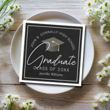 Festa de Graduação Personalizada Preta Elegante