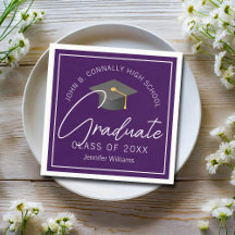 Festa de Graduação Personalizada Roxa Escura para 