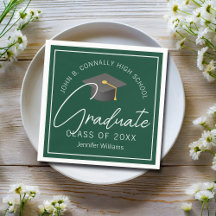 Festa de Graduação Personalizada Verde Escuro para