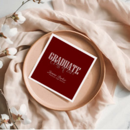 Guardanapo De Papel Festa de Graduação Vermelha Clássica Ano da Turma 