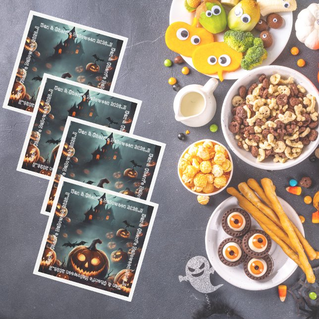 Guardanapo De Papel Festa de Halloween de Abóbora (Hells Pumpkin Halloween Party Napkins)