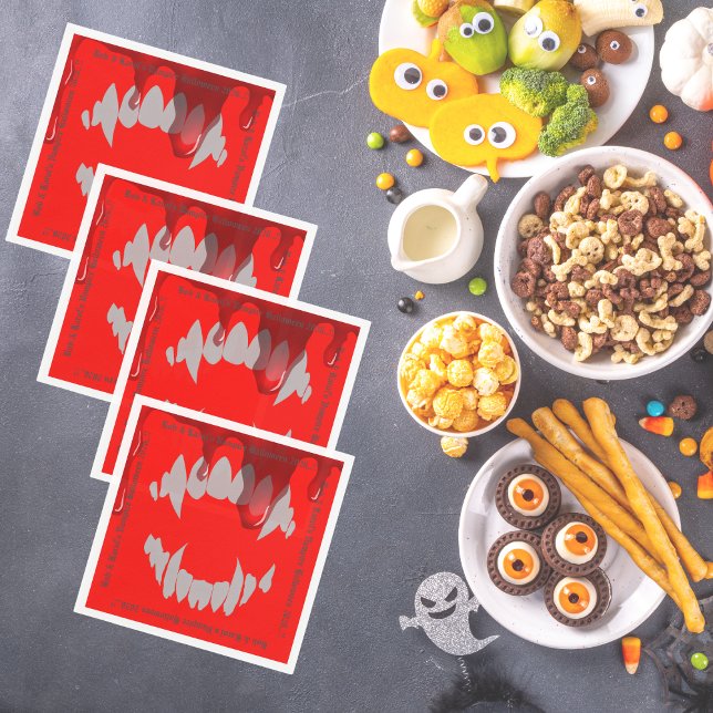 Guardanapo De Papel Festa de Halloween de mordida de vampiro (Vampire Bite Halloween Party Napkins)