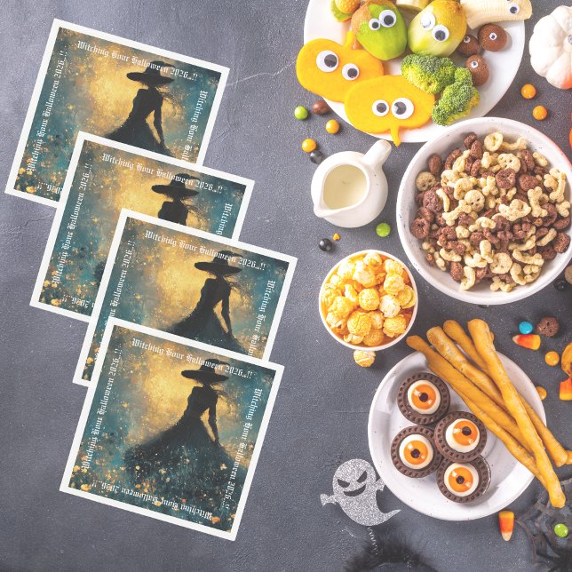 Guardanapo De Papel Festa de Halloween de Testemunha (Witching Hour Halloween Party Napkins)