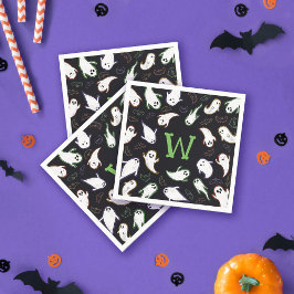 Guardanapo De Papel Festa de Halloween Monogramas e Bats Swooping