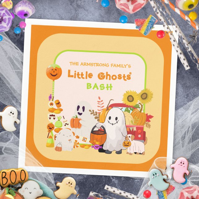 Guardanapo De Papel Festa de Halloween para Fantasmas (Little Ghosts Halloween Party Napkins ©Susanne Sachers - Sunny Mind 👻)