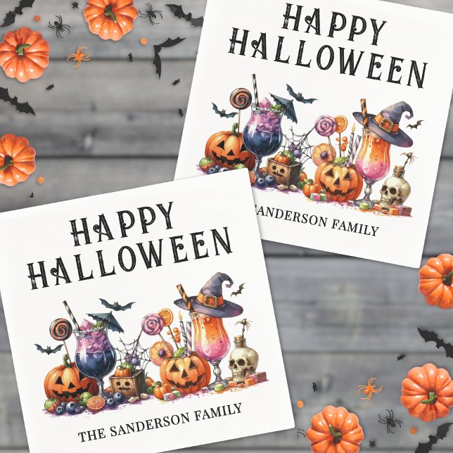 Guardanapo De Papel Festa de Halloween Personalizada (Personalized Halloween Party Napkins)