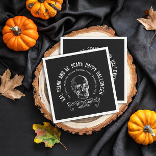 Guardanapo De Papel Festa de Halloween Personalizada do Crânio Negro e