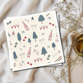 Guardanapo De Papel Festa de inverno de Apres Ski Champagne Rosa Napki