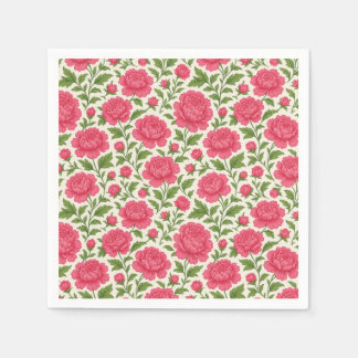 Guardanapo De Papel Festa de Jardim com Peônia Rosa Antiga no Estilo C