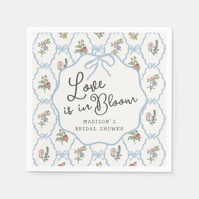 Guardanapo De Papel Festa de Jardim de Primavera com Flores Pastéis Ch (Frente)