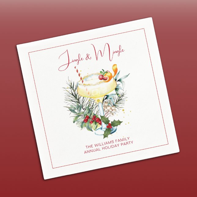 Guardanapo De Papel Festa de Jingle e Mingle Cocktail (Criador carregado)