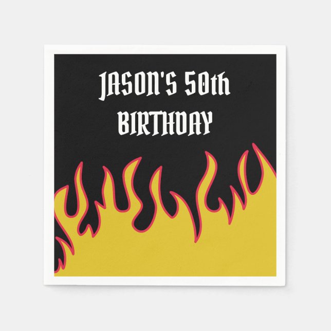 Guardanapo De Papel Festa de Mensagens Personalizadas do Rock and Roll (Frente)