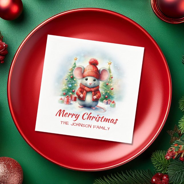 Guardanapo De Papel Festa de Mouse de Natal Bonito (Criador carregado)