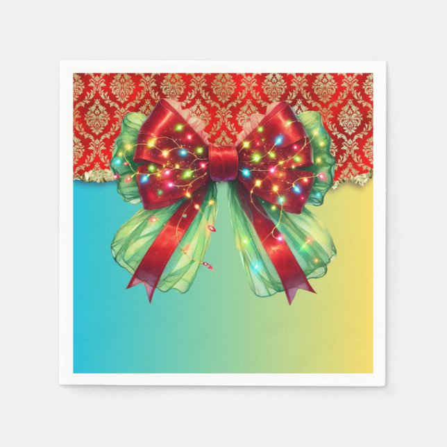 Guardanapo De Papel Festa de Natal Bling Festivo Feliz Xmas Ligh (Frente)