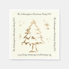 Guardanapo De Papel Festa de Natal da Árvore Ouro Festiva