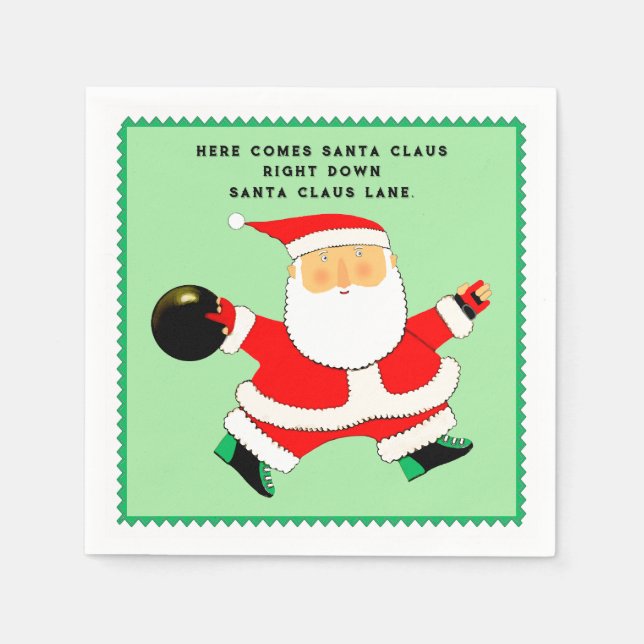 Guardanapo De Papel Festa de Natal da boliche (Frente)