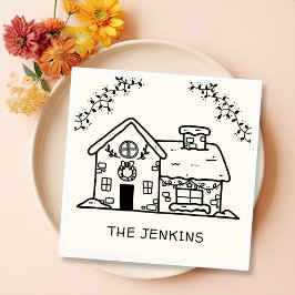 Guardanapo De Papel Festa de Natal da Casa de Pão Gingerido