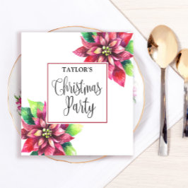 Guardanapo De Papel Festa de Natal da Red Poinsettia