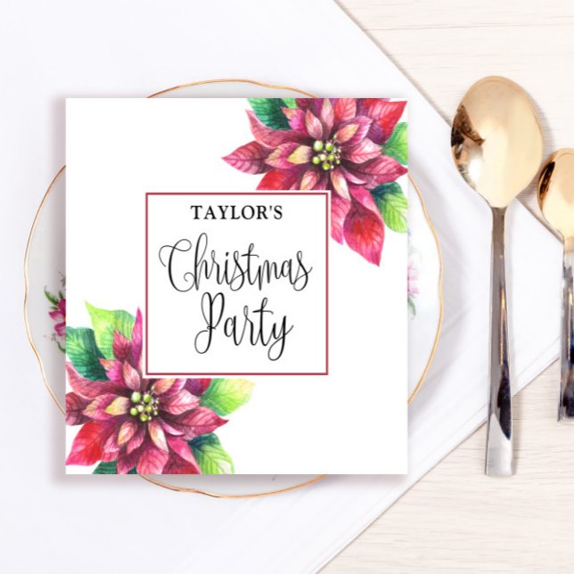 Guardanapo De Papel Festa de Natal da Red Poinsettia (Criador carregado)