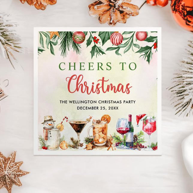 Guardanapo De Papel Festa de Natal das Bebidas Festivas (Criador carregado)