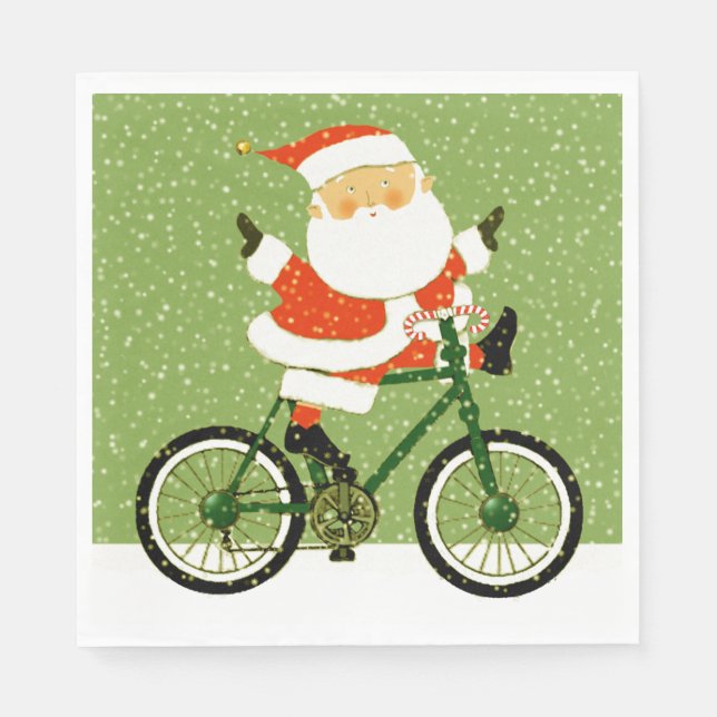 Guardanapo De Papel Festa de Natal de Ciclismo (Frente)