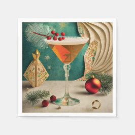 Guardanapo De Papel Festa de Natal de Cocktail da Metade do Século Hap