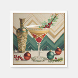 Guardanapo De Papel Festa de Natal de Cocktail da Metade do Século Hap