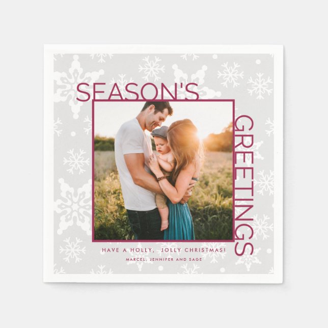 Guardanapo De Papel Festa de Natal de Foto da Família (Frente)