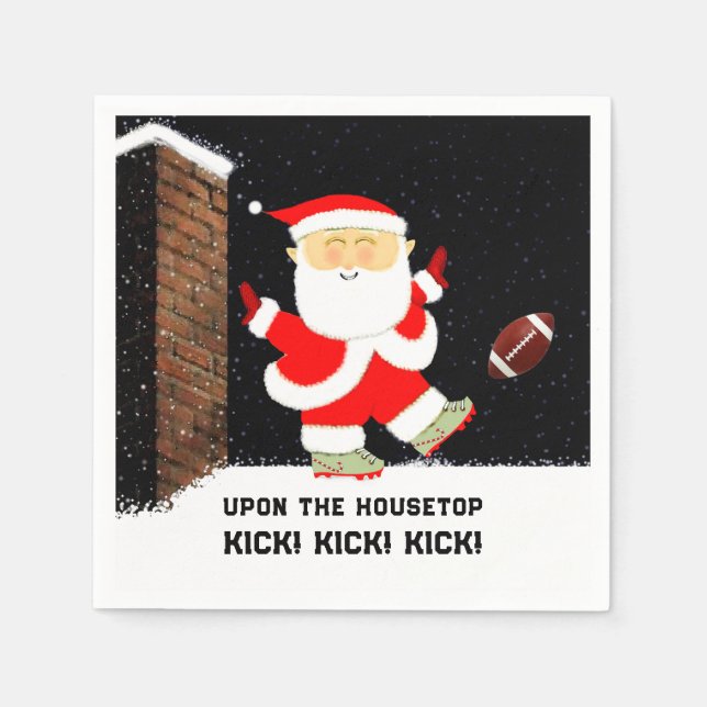Guardanapo De Papel Festa de Natal de Futebol (Frente)
